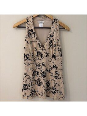 Vintage Y2K Embroidered Babydoll Top Women's Size S Floral Whimsygoth Fairy